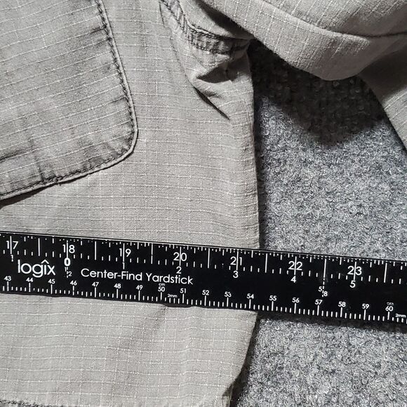 All-Son Chore Jacket Mens L Grey Military Barn Utility Pockets Y2K Grunge - Picture 7 of 16